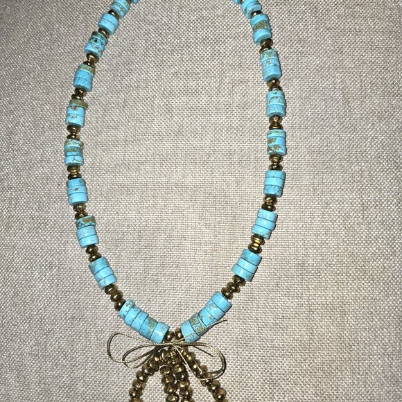 Persian Turquoise and Fair Trade bead Necklace - Picture 6 of 7